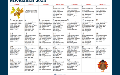 November Activity Calendar