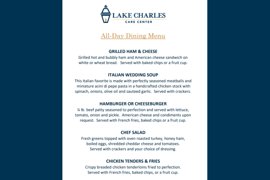 June All-Day Dining Menu