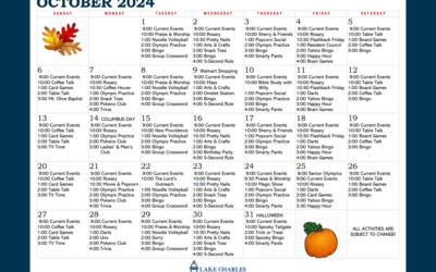 October Activity Calendar